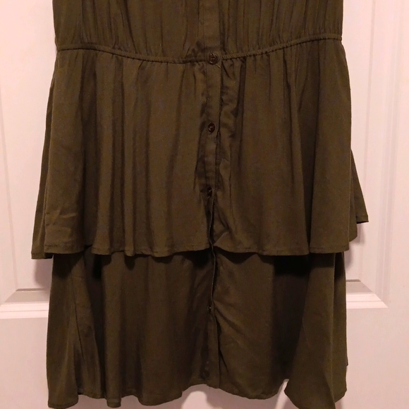 Dots Olive Layered Dress NWT XL - Picture 3 of 8